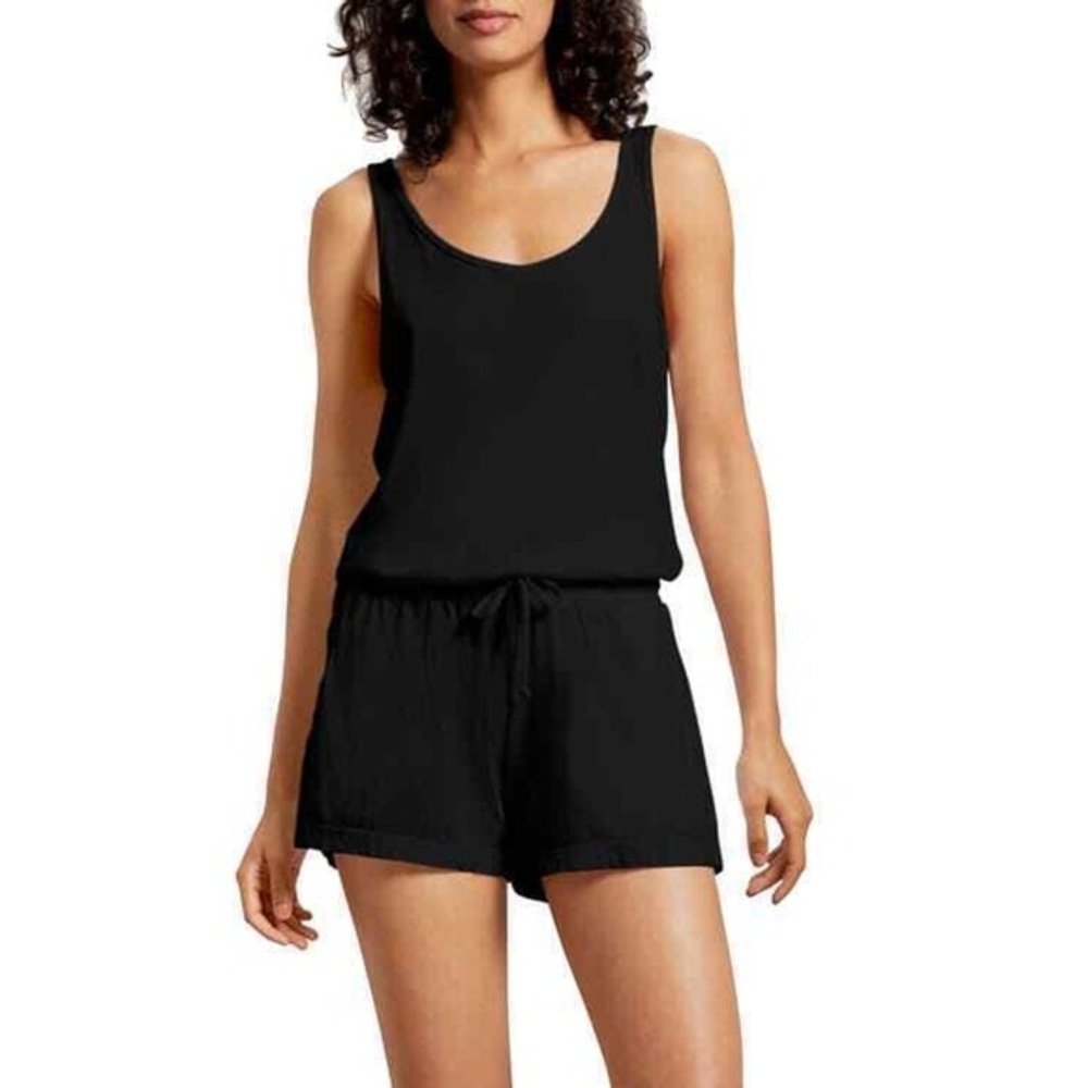 Michael Stars Eliza Romper with Tie Waist in Black - Size XS